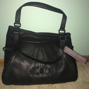 Perlina New York Genuine Black Leather purse